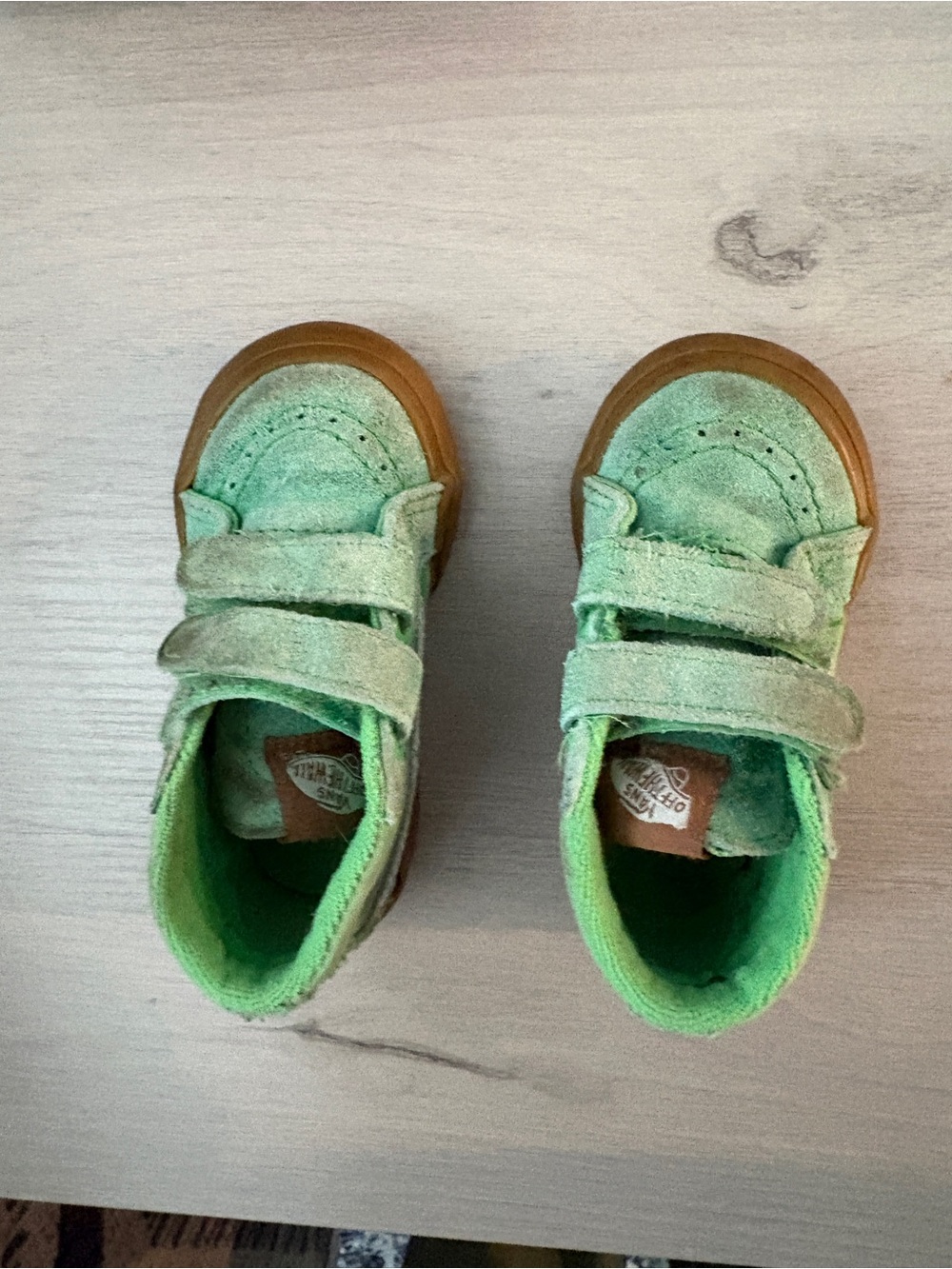 Vans Kids Green Suede Double-Strap Sneakers